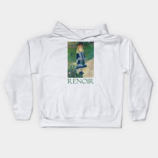 Girl with a Watering Can by Pierre-Auguste Renoir Kids Hoodie